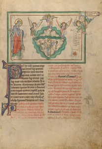 Engelen die de vier winden vasthouden en een engel die Christus aanduidt